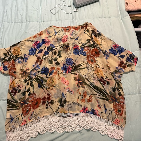 Grace & Lace Chiffon Lace Top One Size - Picture 3 of 3